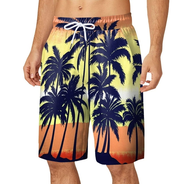 Papeey Men Swimming Trunks on Clearance Printed Mesh Liner Swimwear ...