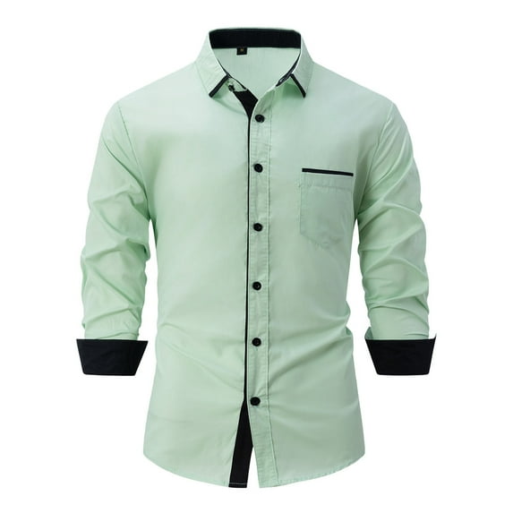 Papeey Mens Short Sleeve Shirts Casual Slim Fit Fashion Business Big and Tall Plaid Shirt Black White Pocket Tee Shirts Short Sleeve