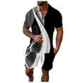 Papeey Summer Outfits for Men Short Sleeve Suit 2 Piece Slim Fit Hawaiian White Men Short Sets