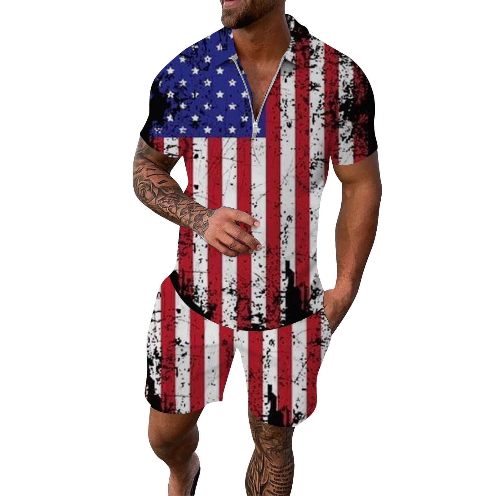 Papeey Summer Outfits for Men Sports Suits Short Set Casual Fashion ...