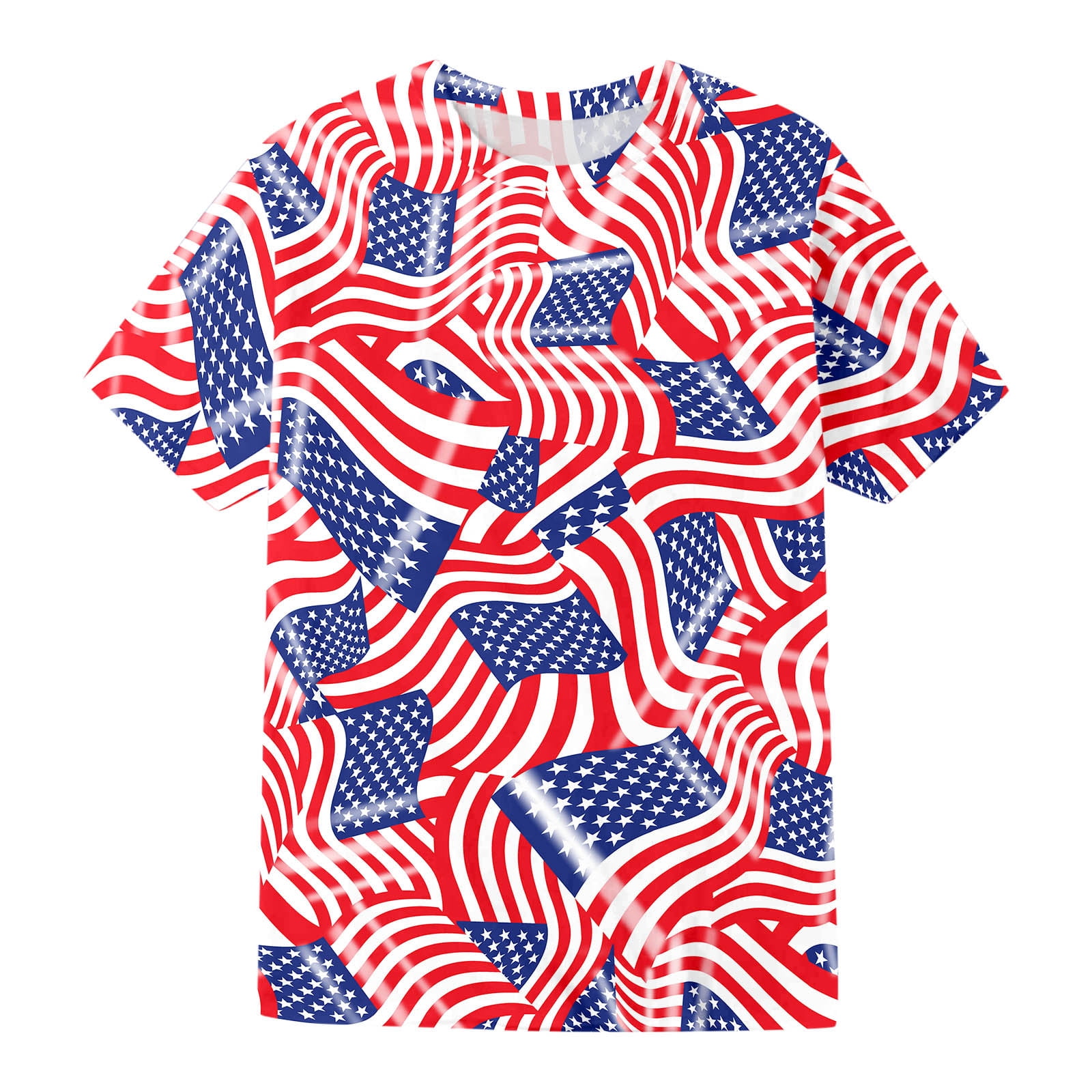 Papeey Usa Shirts for Men Red White And Blue Tie Dye Shirt American