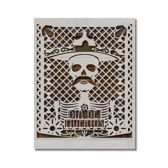 Papel Picado Dia De Muertos Day of the Dead Stencil Template Reusable 8.5 x 11 for Painting on Walls, Wood, Etc. By Stencilville