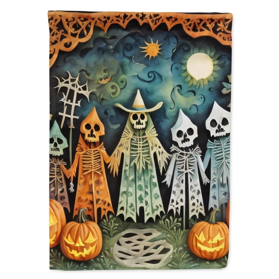 Papel Picado Skeletons Spooky Halloween Garden Flag