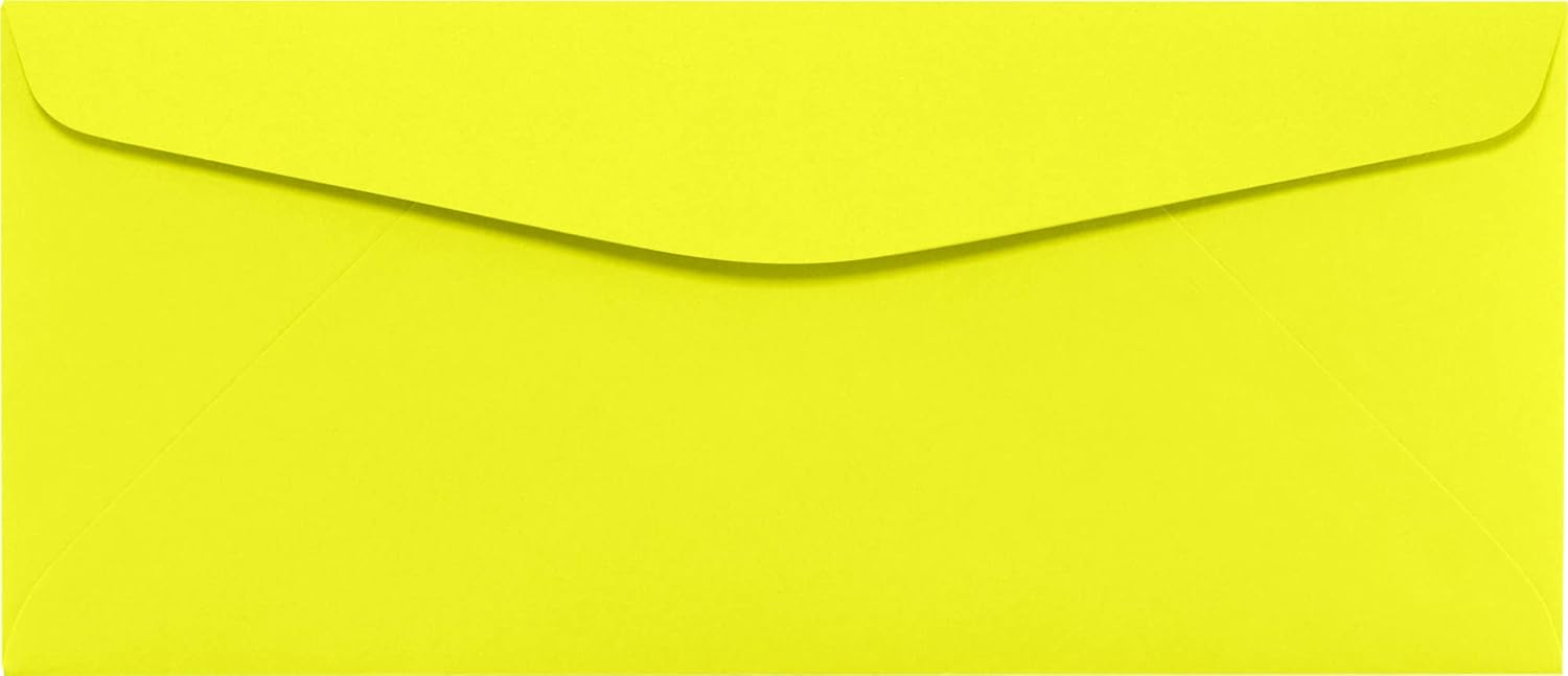 Paper 10 Regular Envelopes, 4 1/8" x 9 1/2" Electric Yellow, 500
