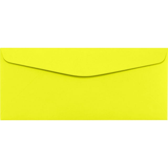 Paper 10 Regular Envelopes, 4 1/8" x 9 1/2" Electric Yellow, 500