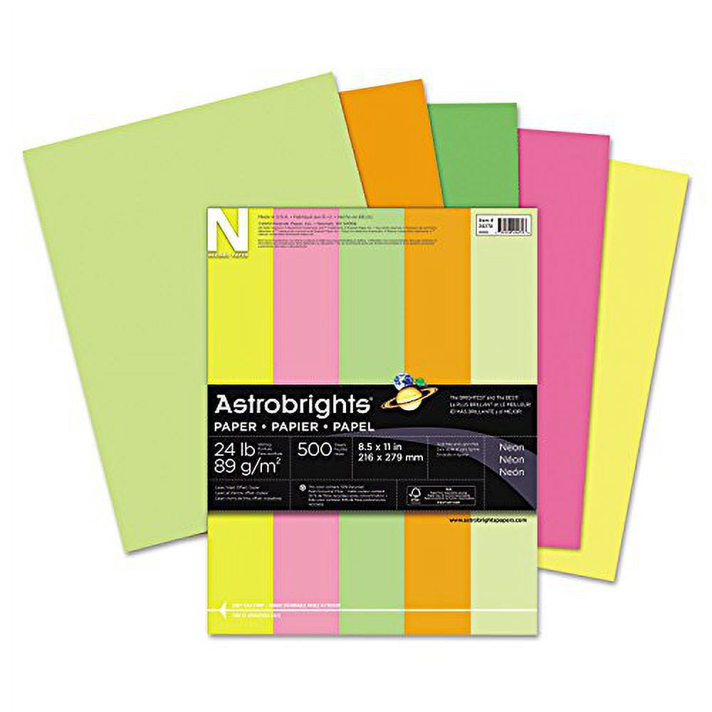 Paper 20270 Color Paper "Neon" Assortment, 24Lb, 8 1/2 X 11, 5 Colors
