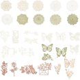 thumbnail image 1 of Paper 30Pcs 3 Styles Decorative Lace Paper Vintage Art Floral Rose Butterfly Round Boho Hollow Lace Cutouts for Scrapbooking Junk Journal Planners Album Decor Decoupage Card Making DIY Crafts Paper, 1 of 6