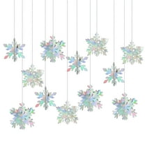 Paper 3D Snow 12pc Colorful Paper Snowflake Wreath Decorations with Rainbow Design for Christmas Tree & Birthday Party JASKFLY