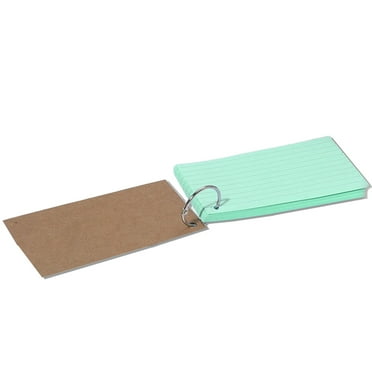 Paper 5.07*3.12*0.78In Daily Home Products: Office Cabinet 100Pcs Colored Index Cards 3X5 Inches Flash Cards with Ring Lined on Both Side Notecards Ruled Green