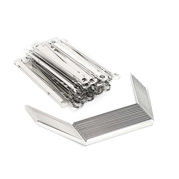 Paper 50pcs File Fasteners 2-Hole Iron Clip Paper Prong Fastener Binding Clamp 80mm Hole Pitch for 350Sheets A4 Paper, 2-Hole Clip