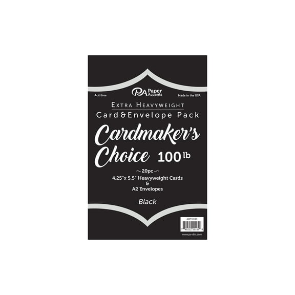 Paper Accents Card & Envelopes Cardmakers Choice 4.25"x 5.5" 100lb Black 20pc