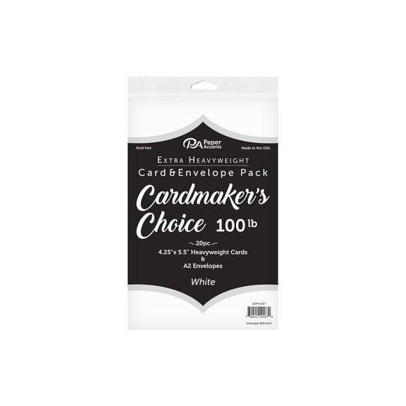 Paper Accents Card & Envelopes Cardmakers Choice 4.25"x 5.5" 100lb White 20pc