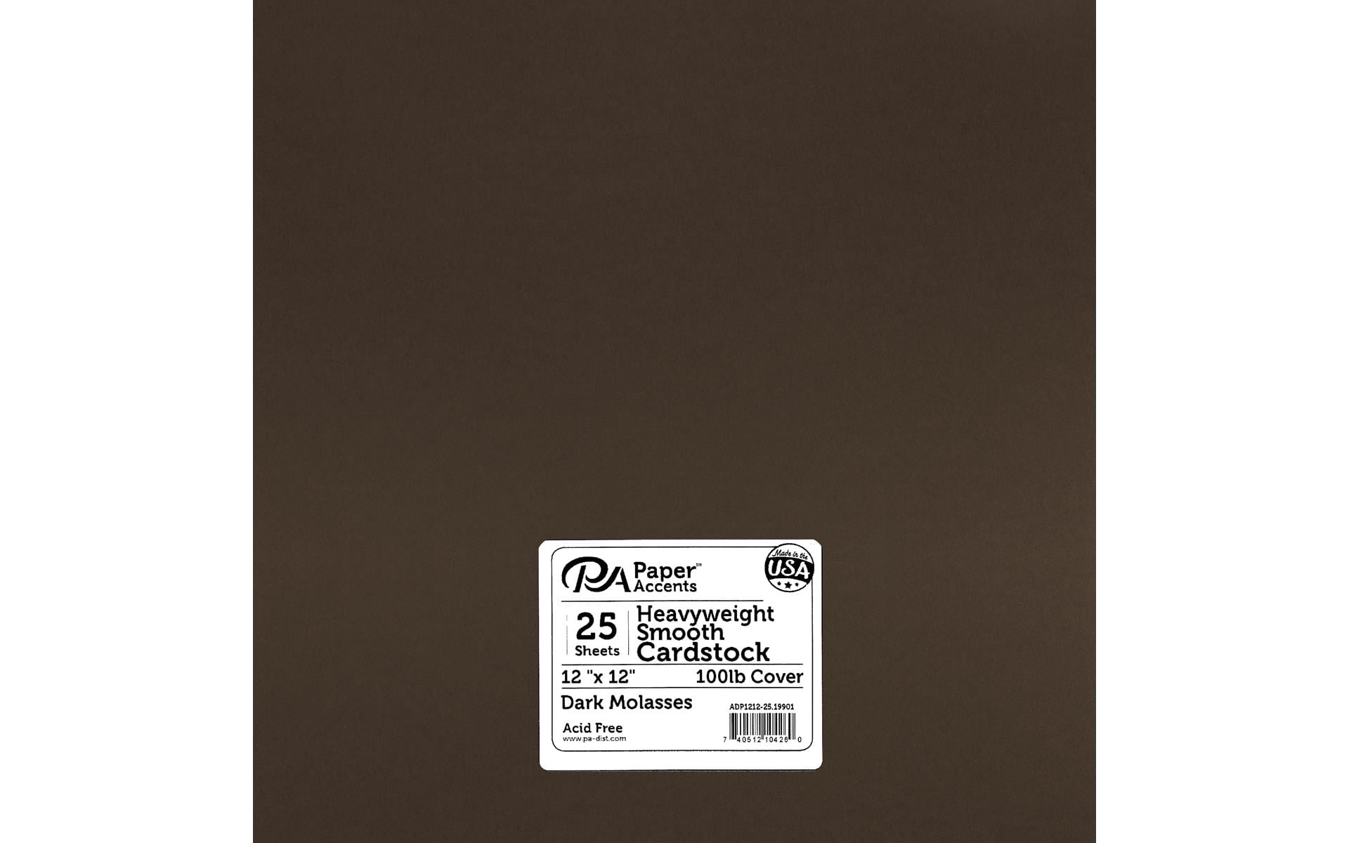Paper Accents Cardstock 12"x 12" Heavyweight Smooth 100lb Dark Molasses 25pc