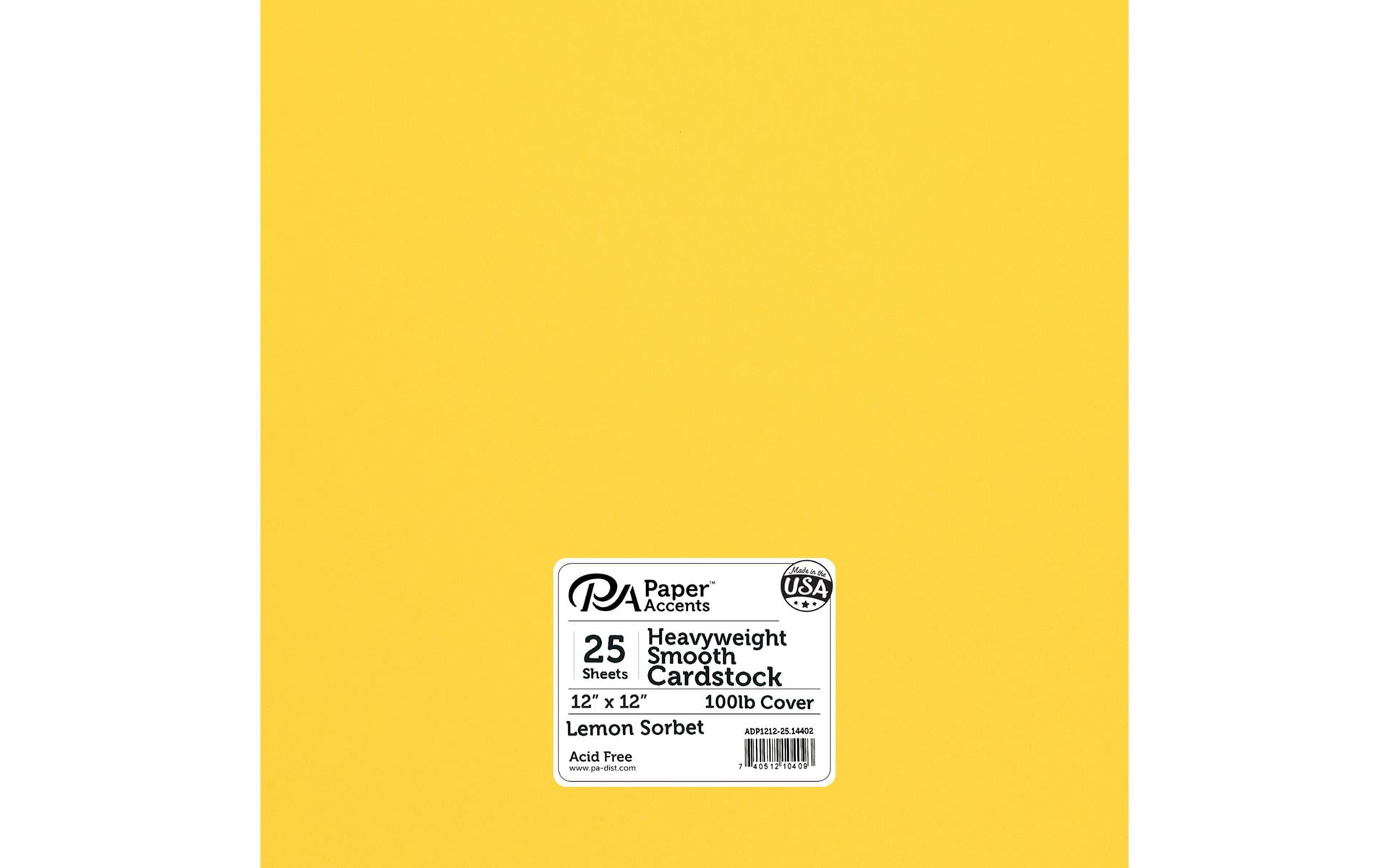 Paper Accents Cardstock 12"x 12" Heavyweight Smooth 100lb Lemon Sorbet 25pc