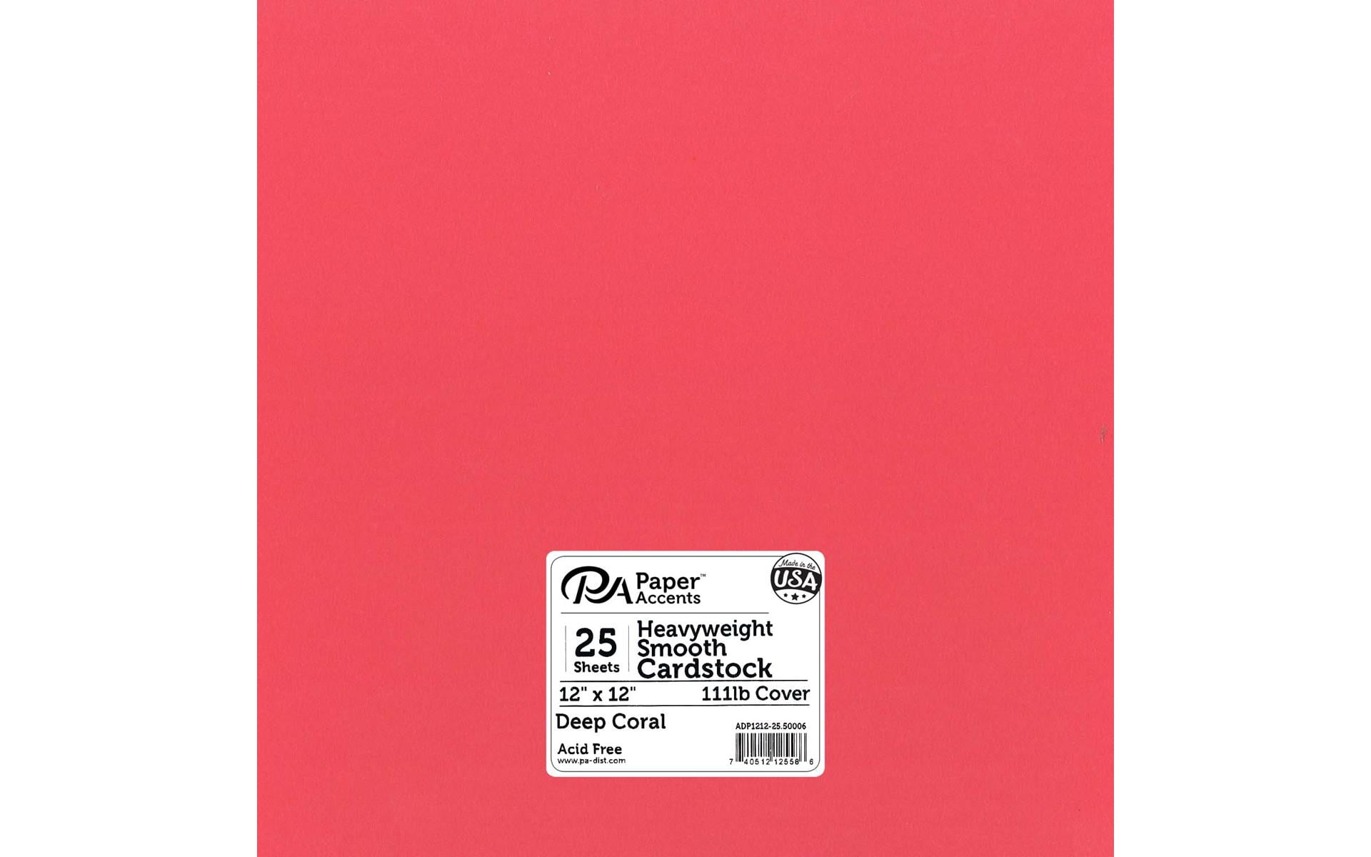 Paper Accents Cardstock 12"x 12" Heavyweight Smooth 111lb 25pc Deep Coral