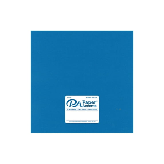 Paper Accents Cardstock 12"x 12" Muslin 73lb Bright Blue 25pc