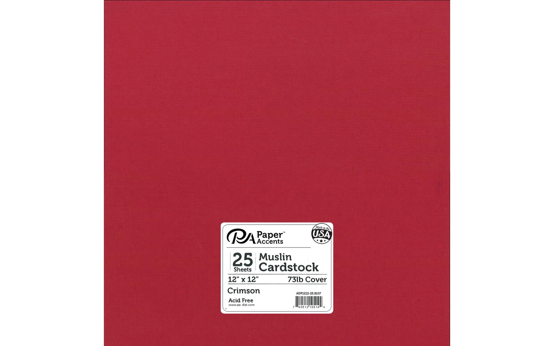 Paper Accents Cardstock 12"x 12" Muslin 73lb Crimson 25pc