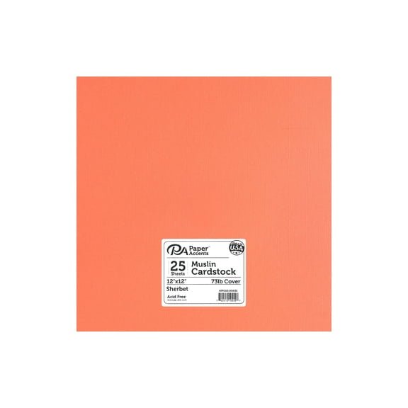Paper Accents Cardstock 12"x 12" Muslin 73lb Sherbet 25pc