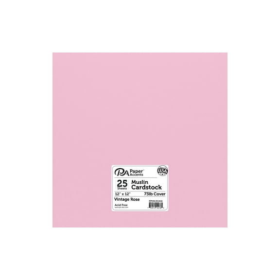 Paper Accents Cardstock 12"x 12" Muslin 73lb Vintage Rose 25pc