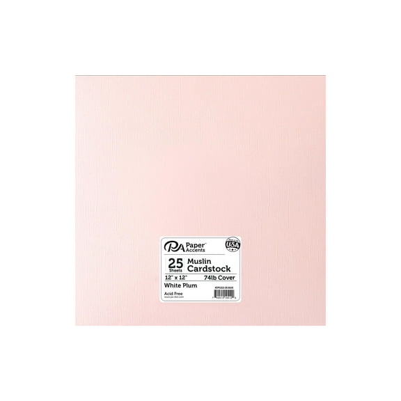 Paper Accents Cardstock 12"x 12" Muslin 73lb White Plum 25pc