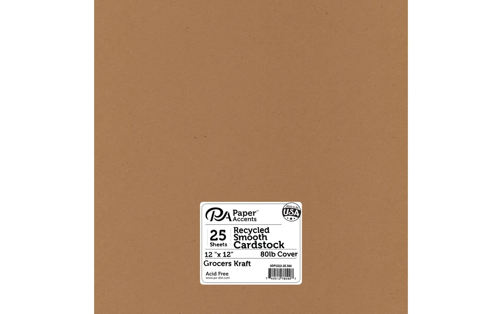 Paper Accents Cardstock 12"x 12" Recycled 80lb Grocers Kraft 25pc