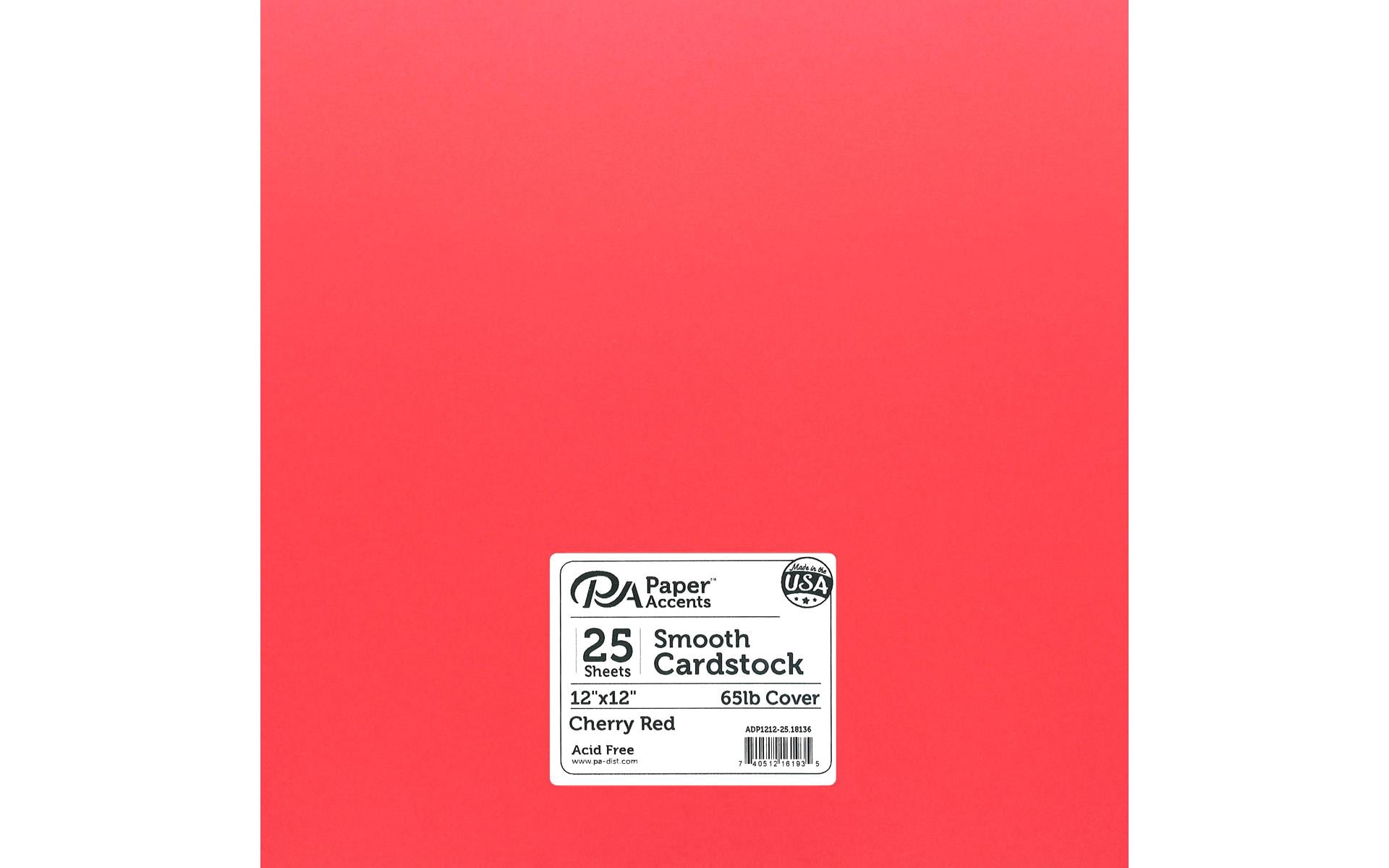 Paper Accents Cardstock 12"x 12" Smooth 65lb Cherry Red 25pcv