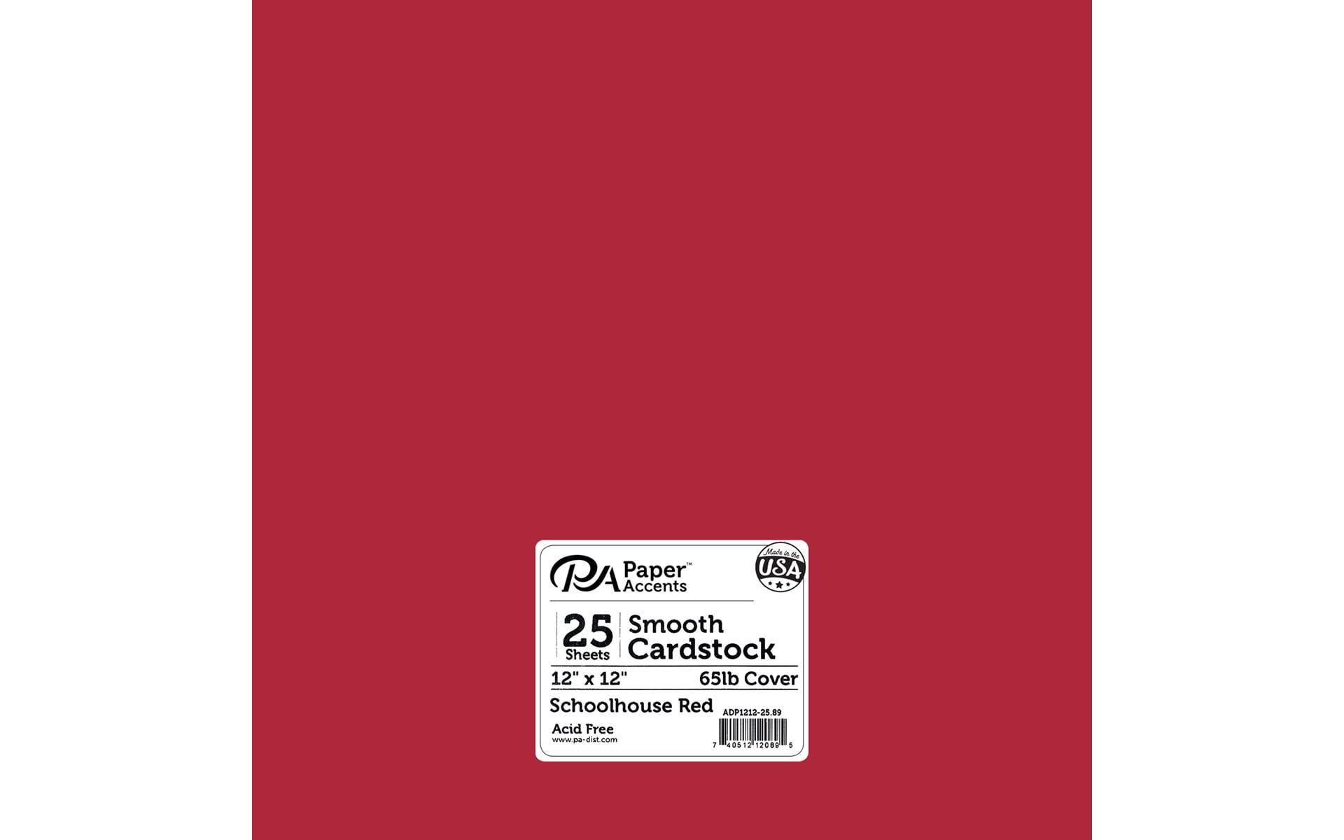 Paper Accents Cardstock 12"x 12" Smooth 65lb Schoolhouse Red 25pc