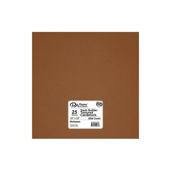 Paper Accents Cardstock 12"x 12" Stash Builder 65lb Textured Molasses 25pc