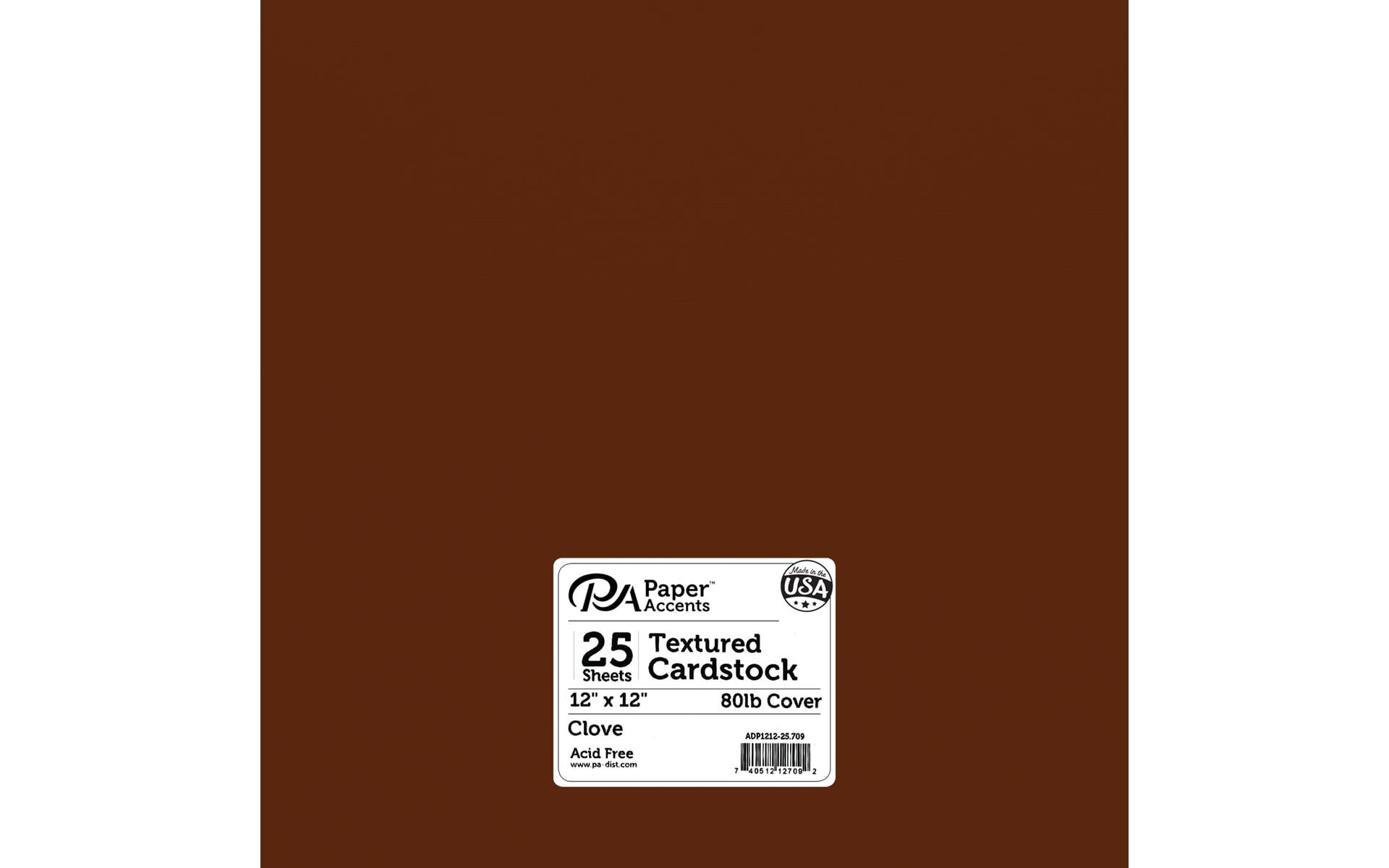 Paper Accents Cardstock 12"x 12" Textured 80lb Clove 25pc