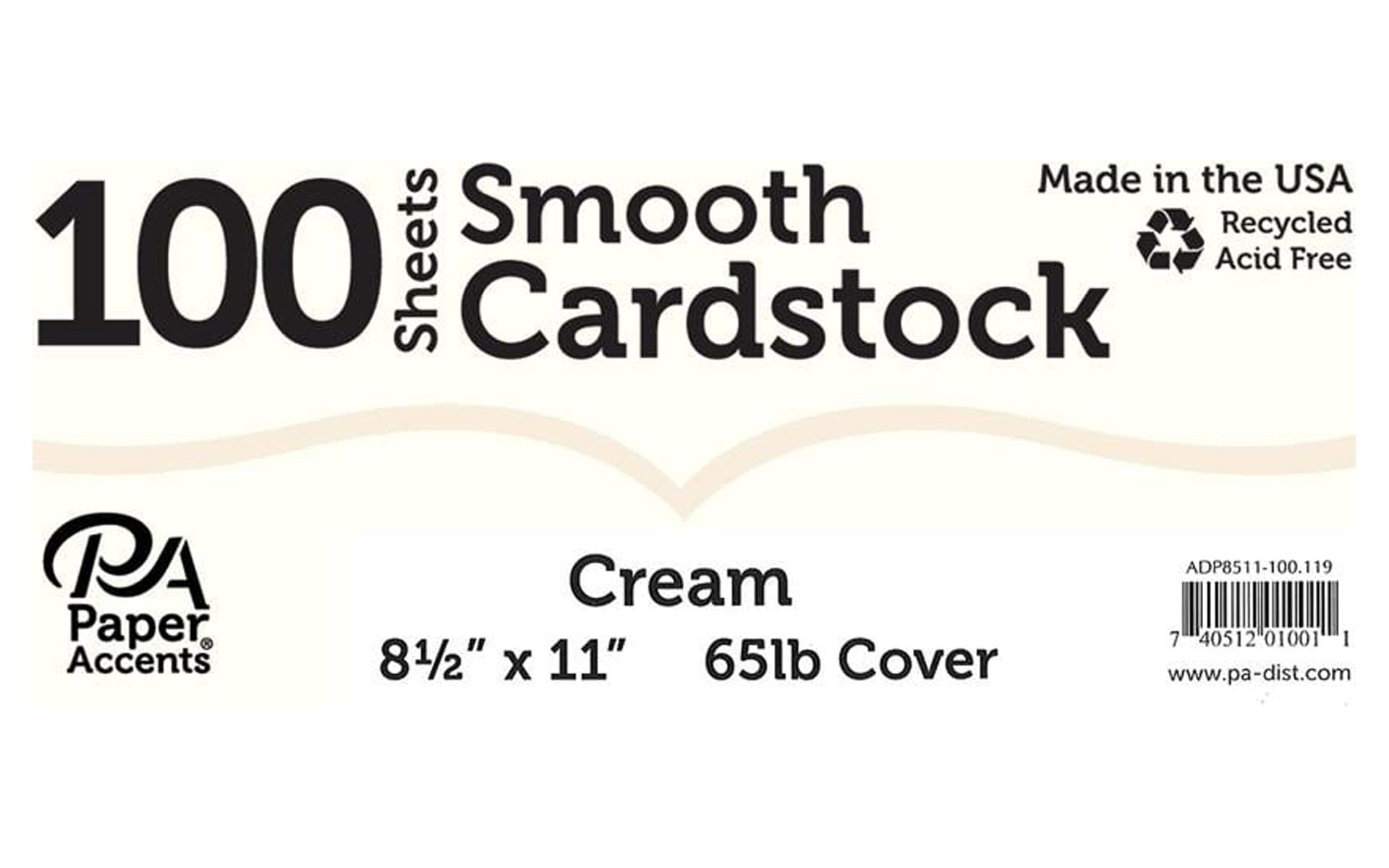 Paper Accents Cardstock 8.5"x 11" 100pc Smooth 65lb Cream