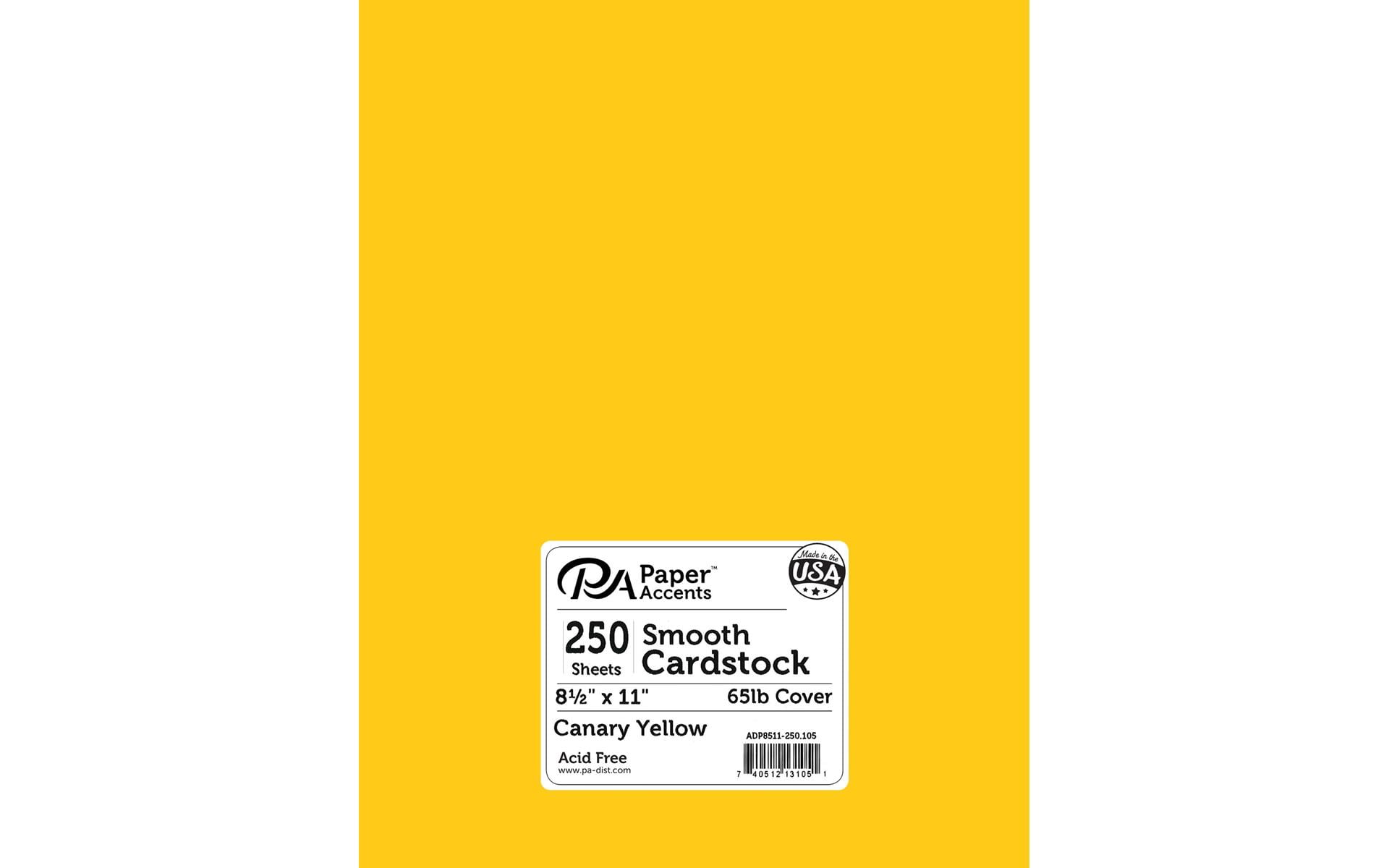 Paper Accents Cardstock 8.5"x 11" 250pc Smooth 65lb Canary Yellow
