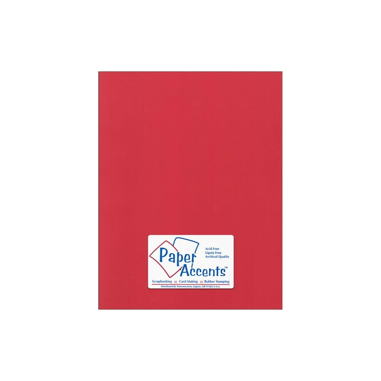 Paper Accents Cardstock 8.5x 11 Canvas 80lb Red Cherry 25pc