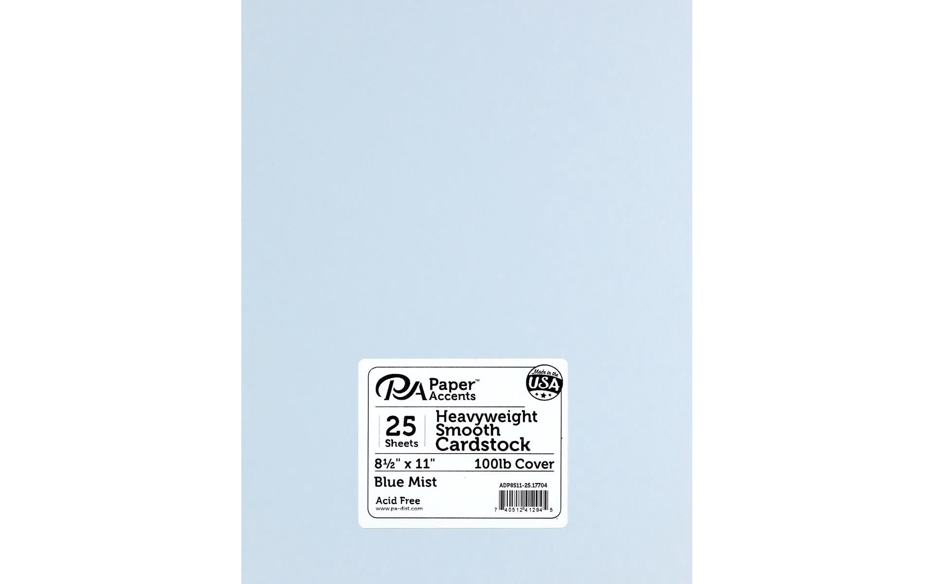 Paper Accents Cardstock 8.5"x 11" Heavyweight Smooth 100lb Blue Mist 25pc