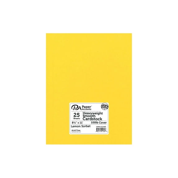 Paper Accents Cardstock 8.5"x 11" Heavyweight Smooth 100lb Lemon Sorbet 25pc