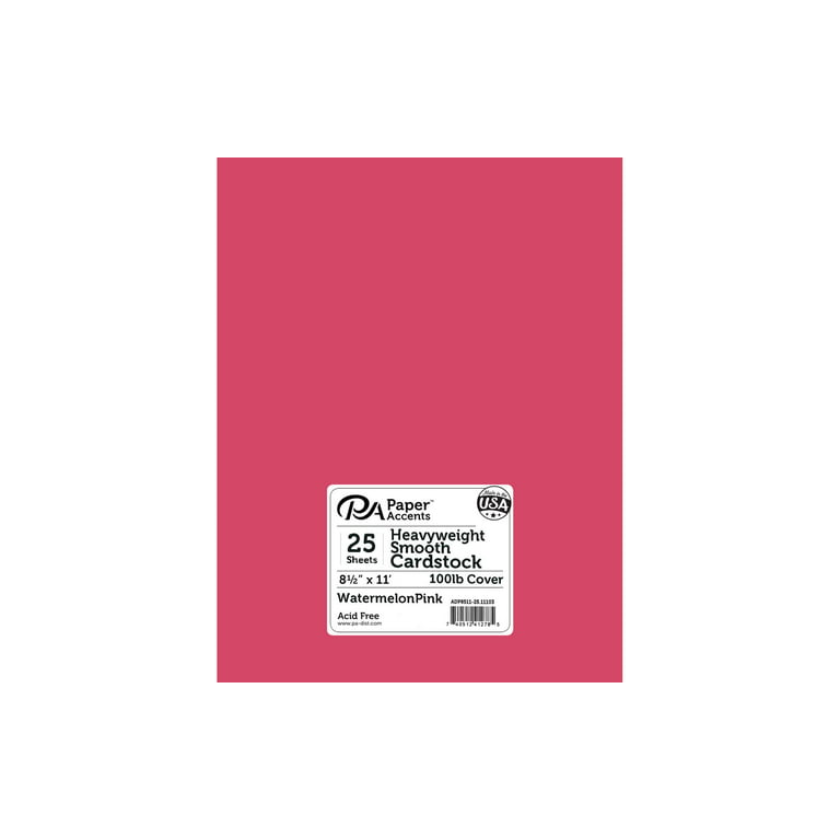 Paper Accents Cdstk Hvywght Smooth 8.5x11 100lb Watermelon Pink