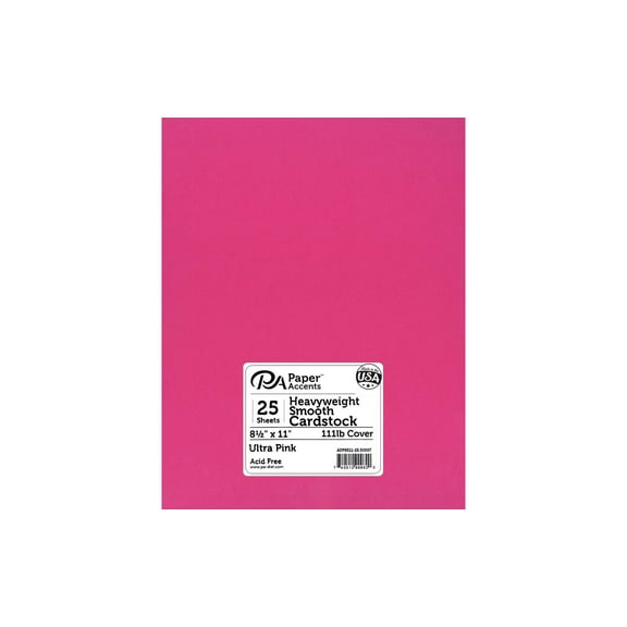 Paper Accents Cardstock 8.5"x 11" Heavyweight Smooth 111lb 25pc Ultra Pink