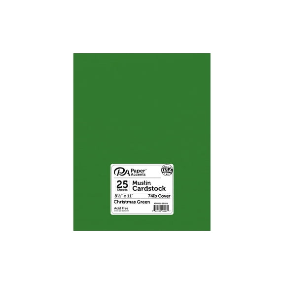 Paper Accents Cardstock 8.5"x 11" Muslin 73lb Christmas Green 25pc