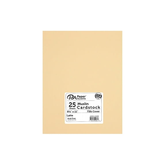 Paper Accents Cardstock 8.5"x 11" Muslin 73lb Latte 25pc