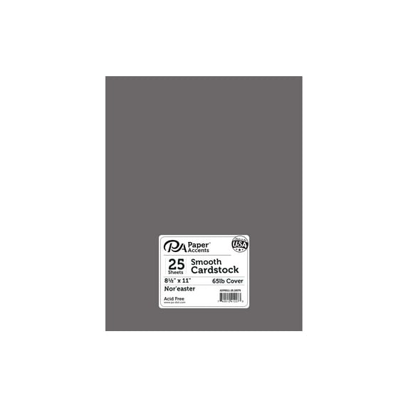 Paper Accents Cardstock 8.5"x 11" Smooth 65lb Nor'easter 25pc