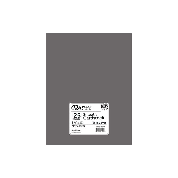 Paper Accents Cardstock 8.5"x 11" Smooth 65lb Nor'easter 25pc