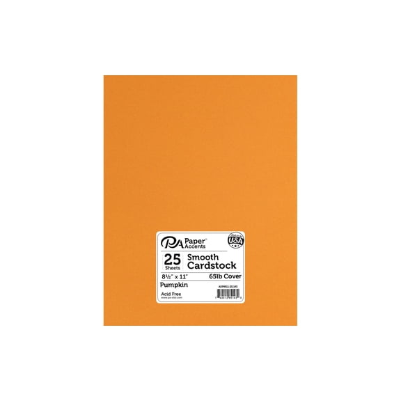 Paper Accents Cardstock 8.5"x 11" Smooth 65lb Pumpkin 25pc
