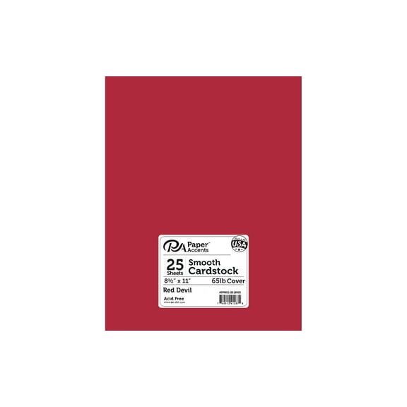 Paper Accents Cardstock 8.5"x 11" Smooth 65lb Red Devil 25pc