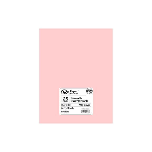 Paper Accents Cardstock 8.5"x 11" Smooth 74lb Berry Blush 25pc