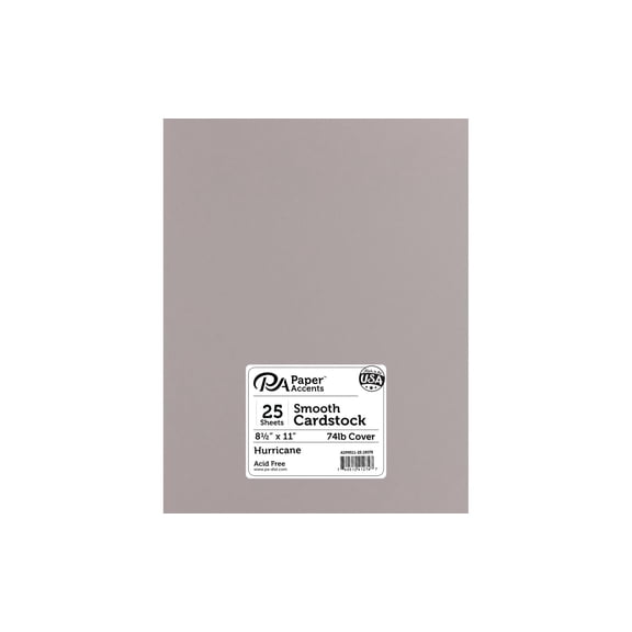 Paper Accents Cardstock 8.5"x 11" Smooth 74lb Hurricane 25pc