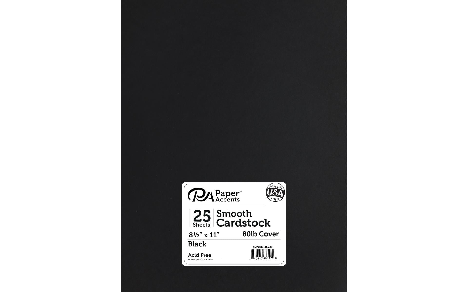 Paper Accents Cardstock 8.5"x 11" Smooth 80lb Black 25pc