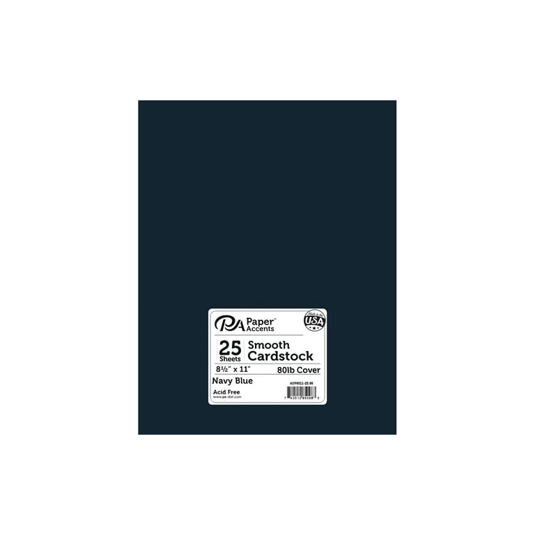 JAM Paper & Envelope Cardstock, 8.5 x 11, 80lb Navy Blue, 50 per