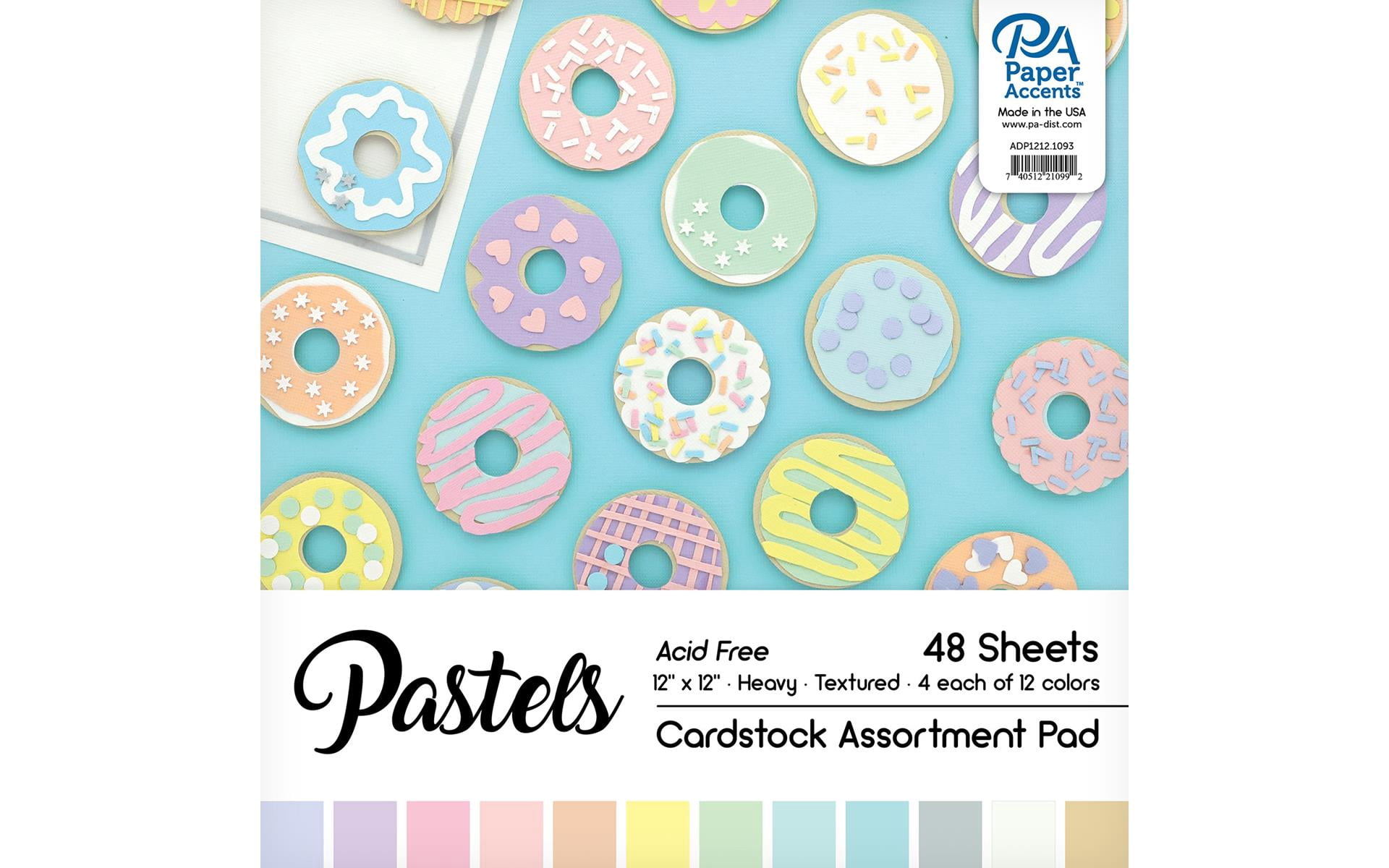 Paper Accents Cardstock Pad 12"x 12" Pastel Assortment 48pc