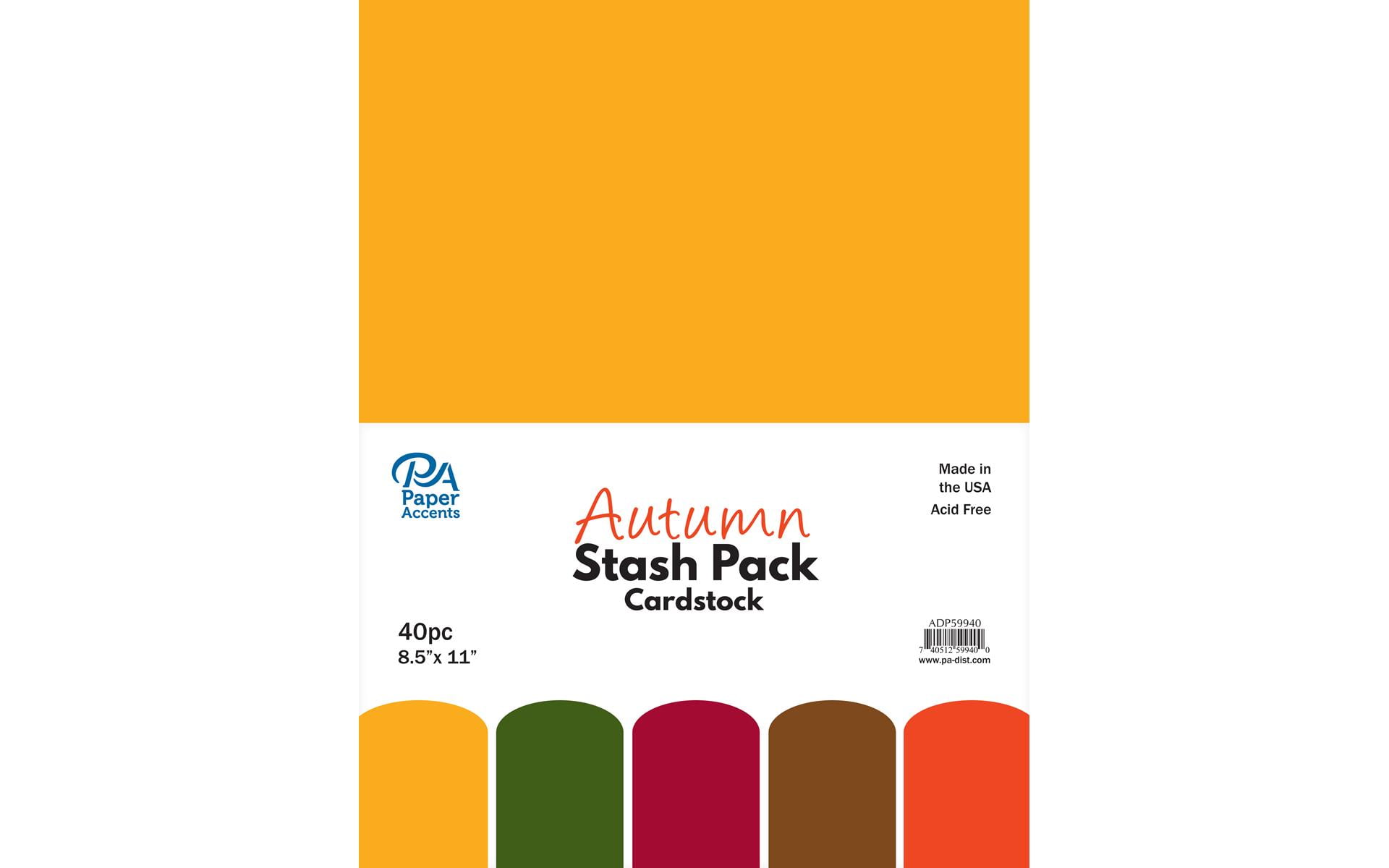 Paper Accents Cardstock Stash Pack - Autumn, Pkg of 40 Sheets, 8-1/2" x 11"