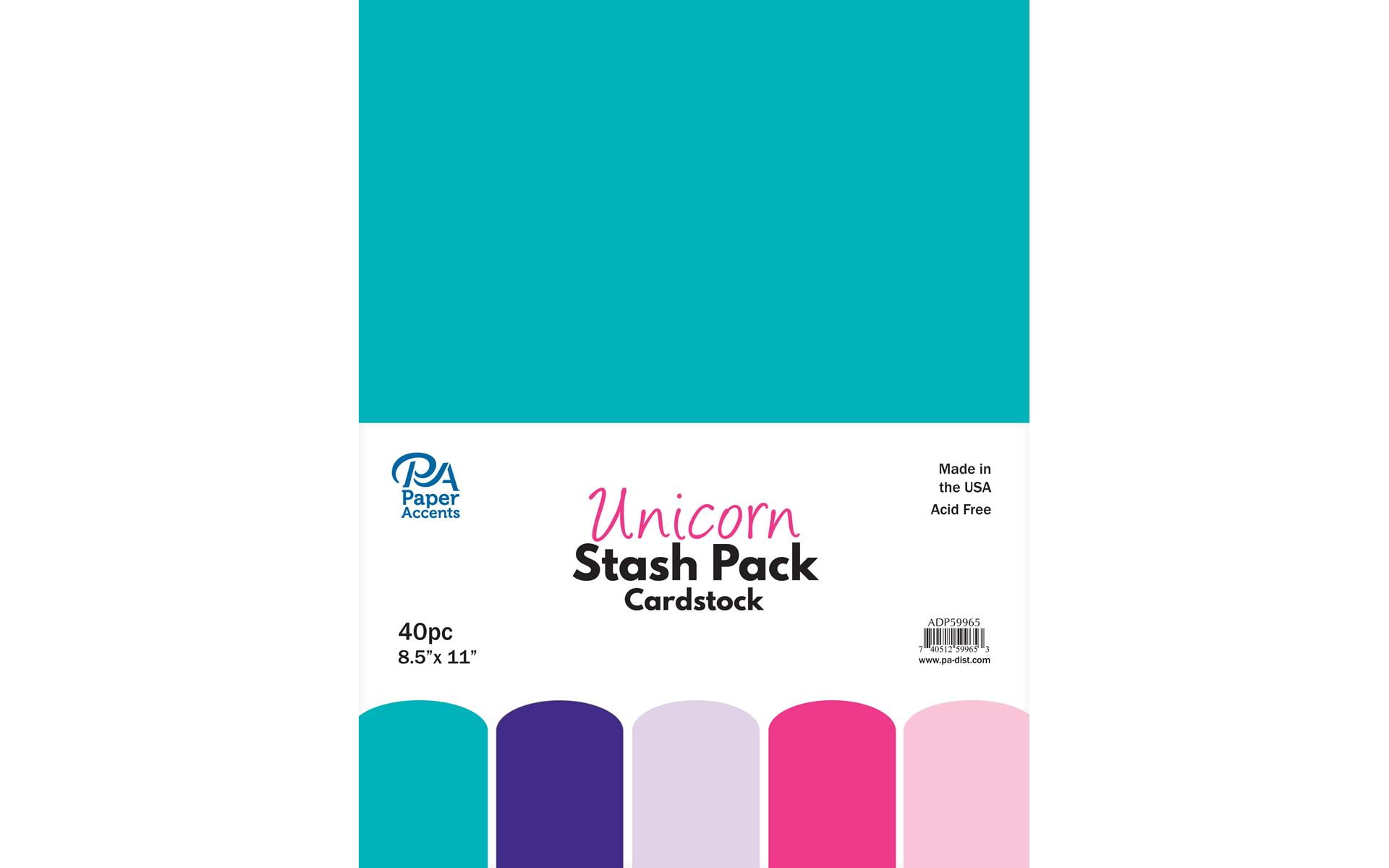 Paper Accents Cardstock Stash Pack - Unicorn, Pkg of 40 Sheets, 8-1/2" x 11"