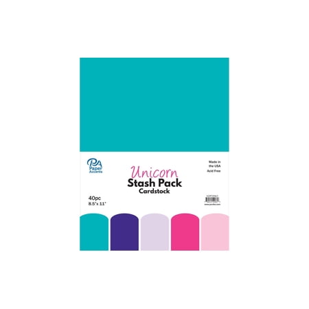 Paper Accents Cardstock Stash Pack - Unicorn, Pkg of 40 Sheets, 8-1/2" x 11"